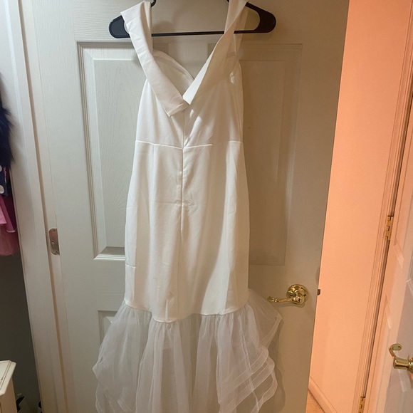 MATERNITY CALLA SWEATHEART TULLE RUFFLE DRESS - WHITE size medium 🕊🕊🕊 - Picture 3 of 7